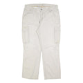 CARHARTT Mens Cotton Blend Beige Relaxed Cargo Trousers W38 L32 Workwear