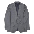 ZARA MAN Mens Grey Button Jacket S Polyester Blend Classic Tailored Plain