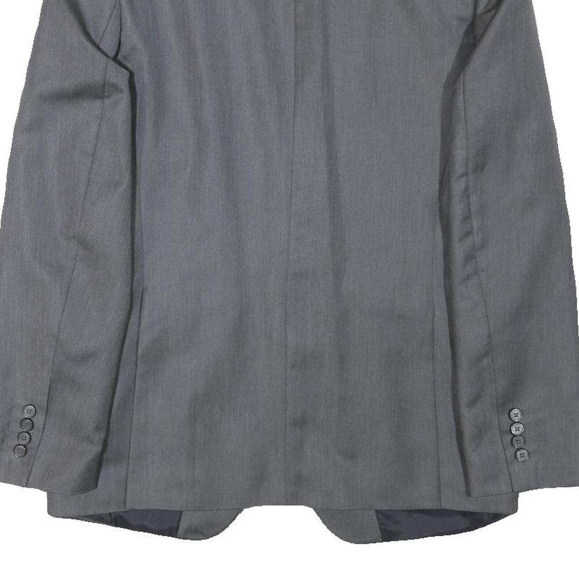 ZARA MAN Mens Grey Button Jacket S Polyester Blend Classic Tailored Plain