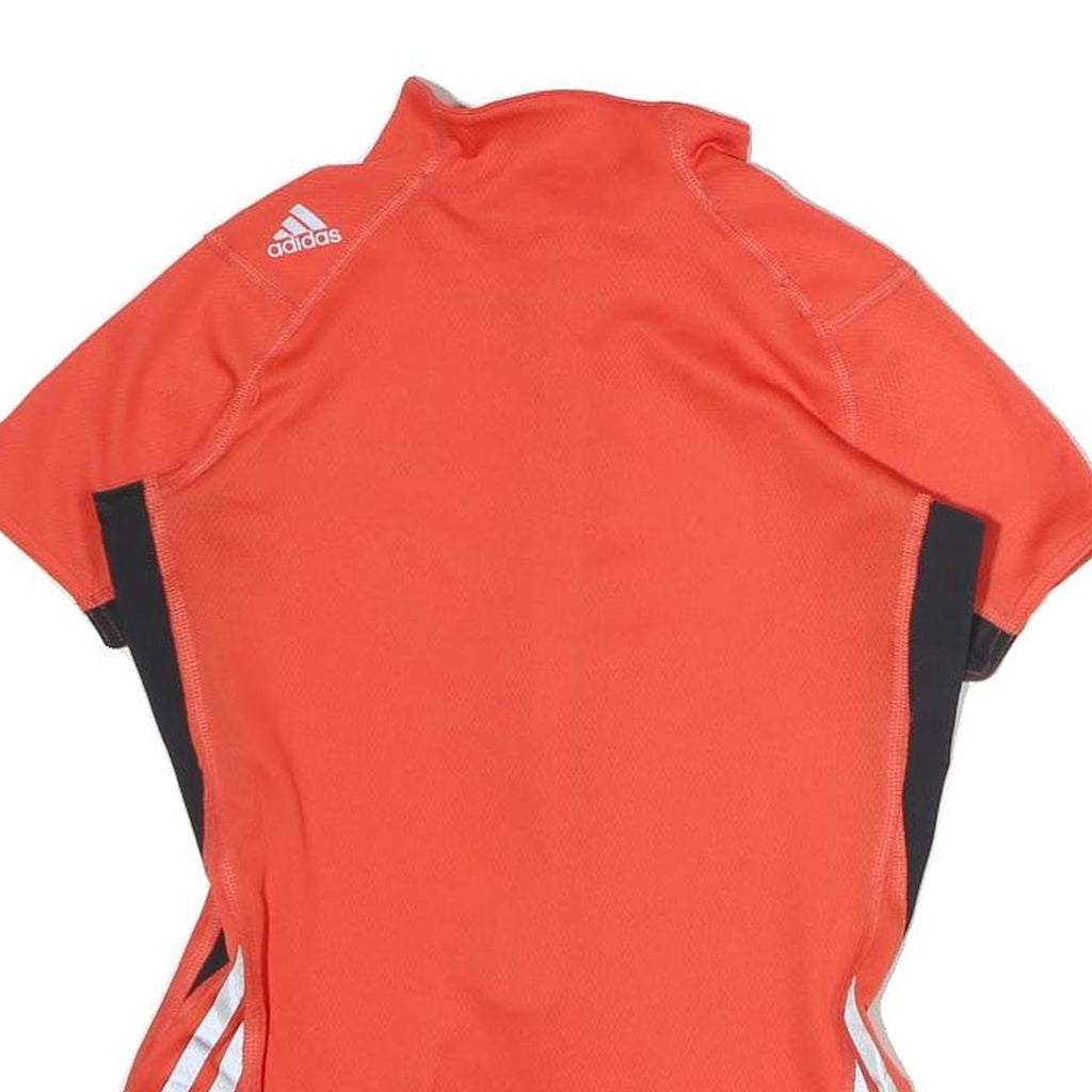 ADIDAS Mens Red & Black Modern T-Shirt S Short Sleeve Half Zip Sportswear