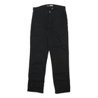 CARHARTT Mens Cotton Blend Black Relaxed Straight Trousers W34 L32 Workwear