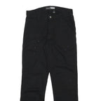 CARHARTT Mens Cotton Blend Black Relaxed Straight Trousers W34 L32 Workwear