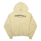 FEAR OF GOD ESSENTIALS Womens Cream Hoodie L Cotton Blend Pullover