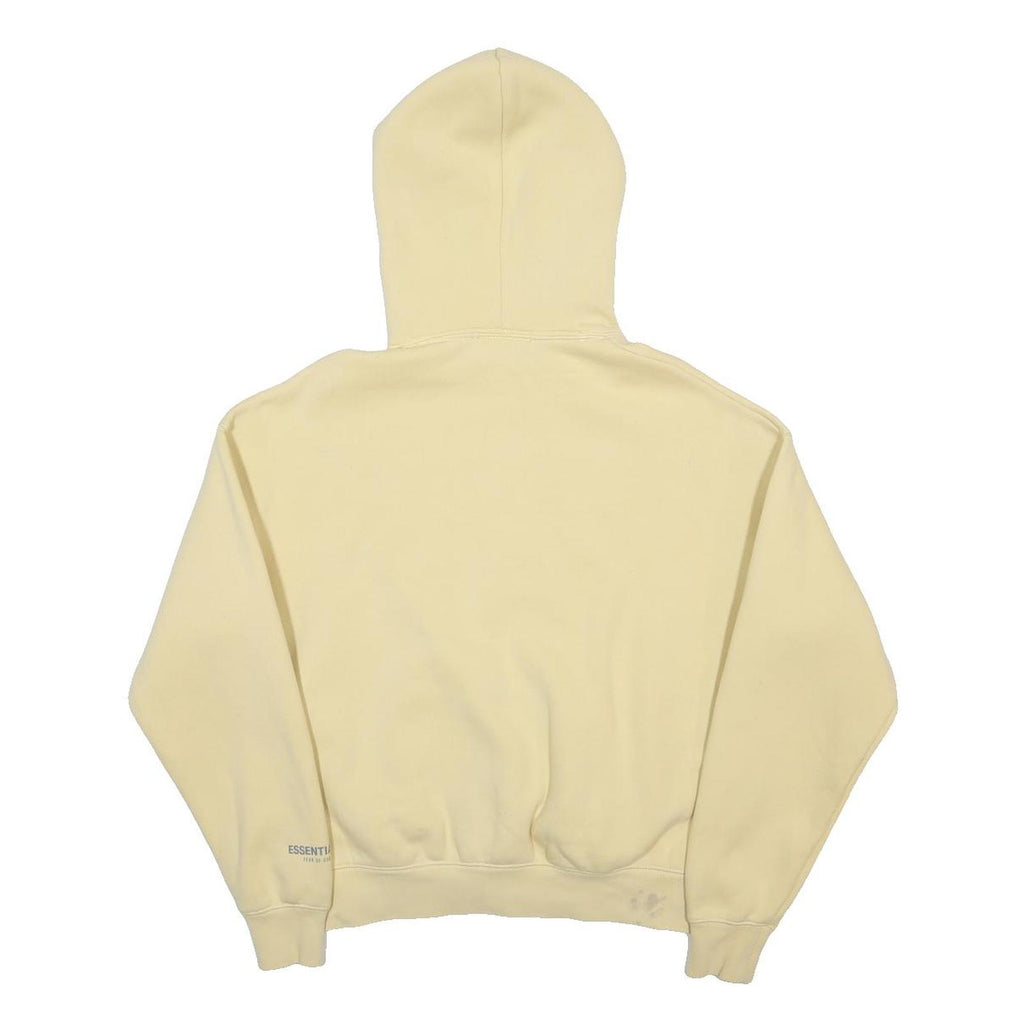 FEAR OF GOD ESSENTIALS Womens Cream Hoodie L Cotton Blend Pullover