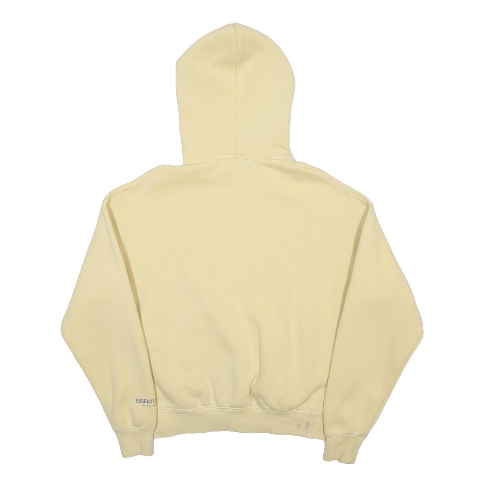 FEAR OF GOD ESSENTIALS Womens Cream Hoodie L Cotton Blend Pullover
