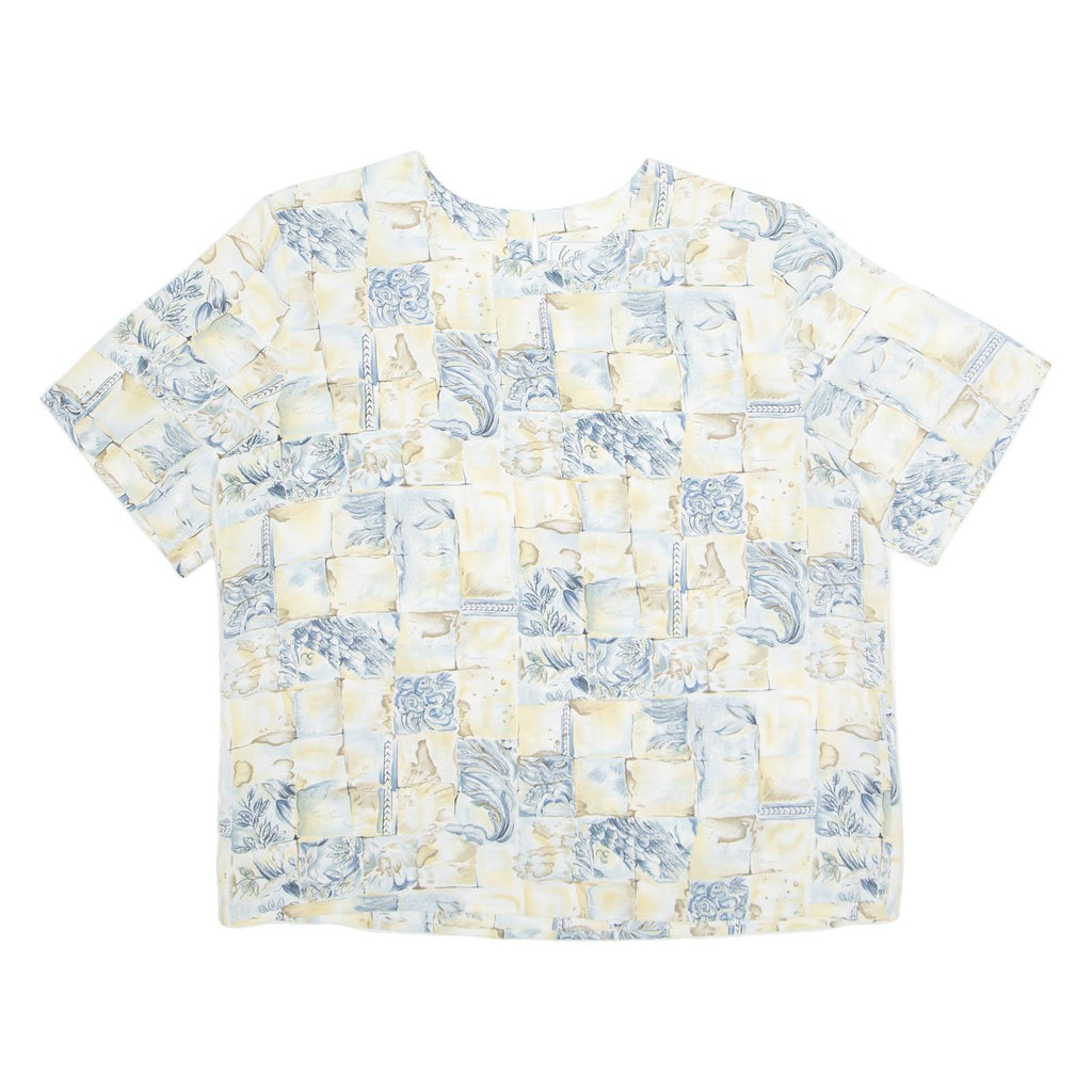 KATHY IKE Womens Printed Top Beige Floral L