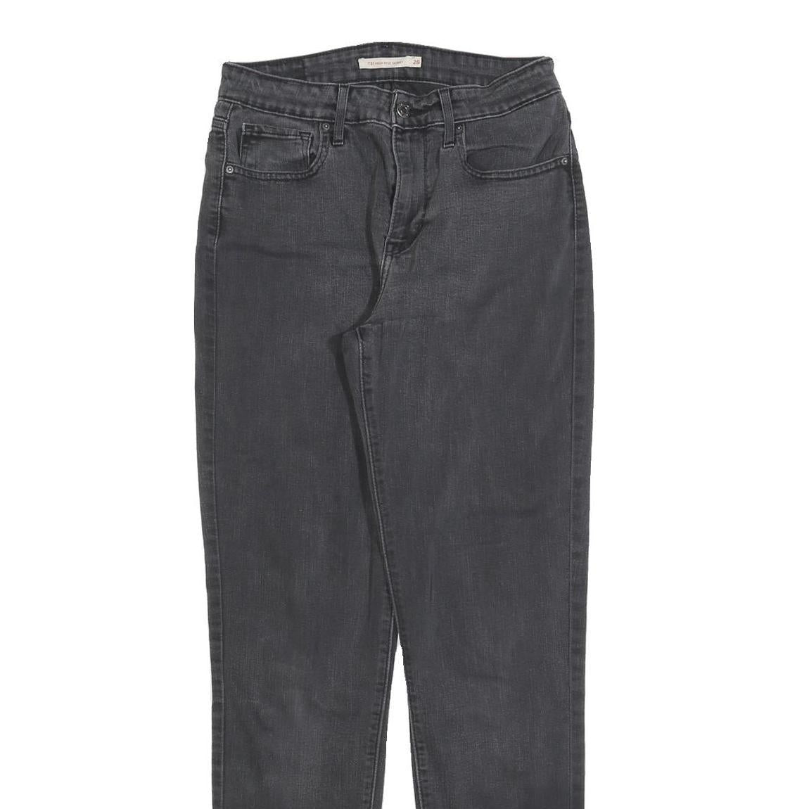 LEVI'S 721 Womens Jeans Black Slim Skinny Denim W28 L32 Classic Style Zip