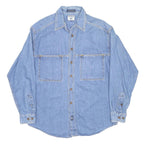 LEE Mens Blue Denim Shirt M Button Long Sleeve Casual Workwear Cotton
