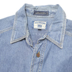 LEE Mens Blue Denim Shirt M Button Long Sleeve Casual Workwear Cotton