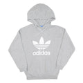ADIDAS Womens Grey Hoodie UK 10 Cotton Pullover Hooded Sweatshirt
