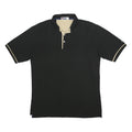 FILA Mens Black & Beige Cotton Short Sleeve Polo Shirt M Classic Logo