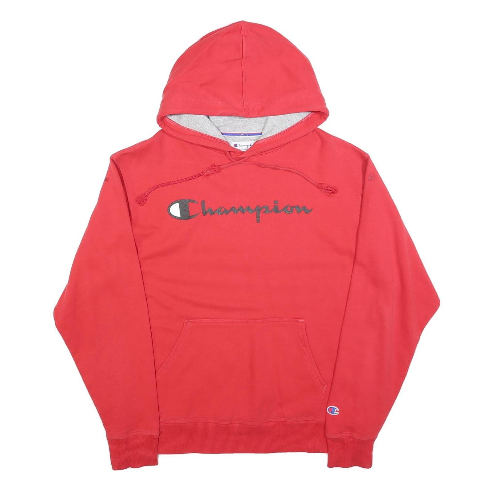 CHAMPION Mens Red Hoodie M Cotton Blend Casual Sportswear Pullover