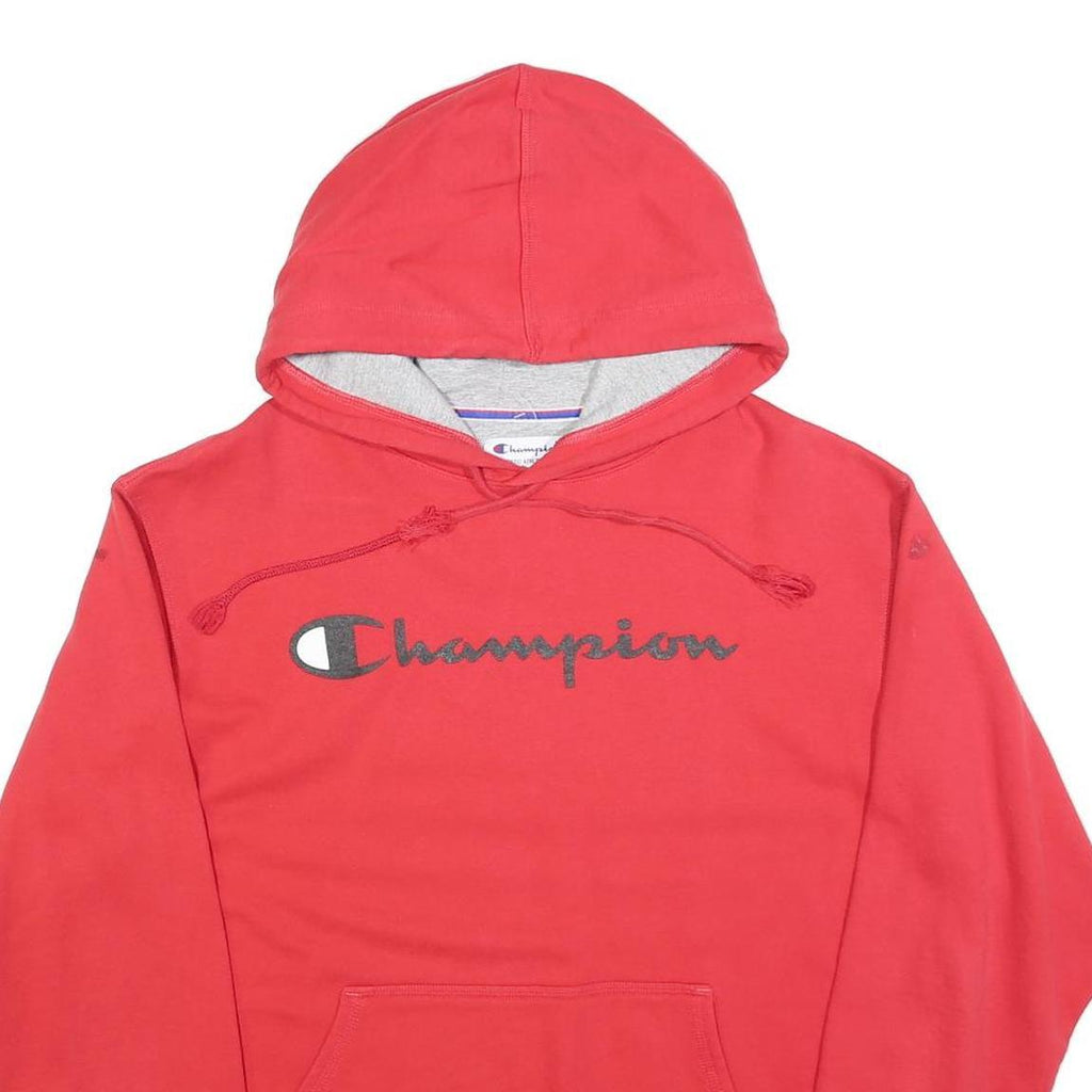 CHAMPION Mens Red Hoodie M Cotton Blend Casual Sportswear Pullover