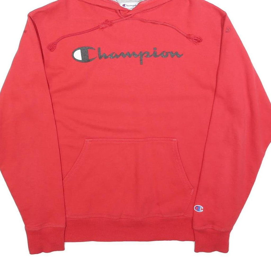 CHAMPION Mens Red Hoodie M Cotton Blend Casual Sportswear Pullover