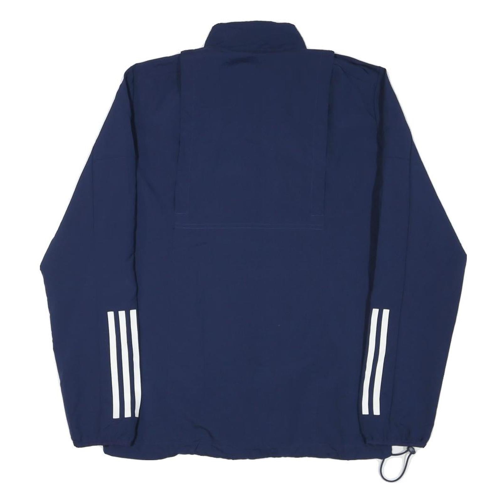ADIDAS Mens Navy Blue Kraken Youth Hockey Association Track Jacket L Polyester