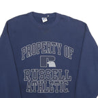 RUSSELL ATHLETIC Mens Navy Blue Cotton Blend Crew Neck 2XL Sweatshirt