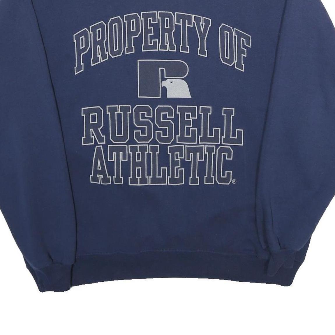 RUSSELL ATHLETIC Mens Navy Blue Cotton Blend Crew Neck 2XL Sweatshirt