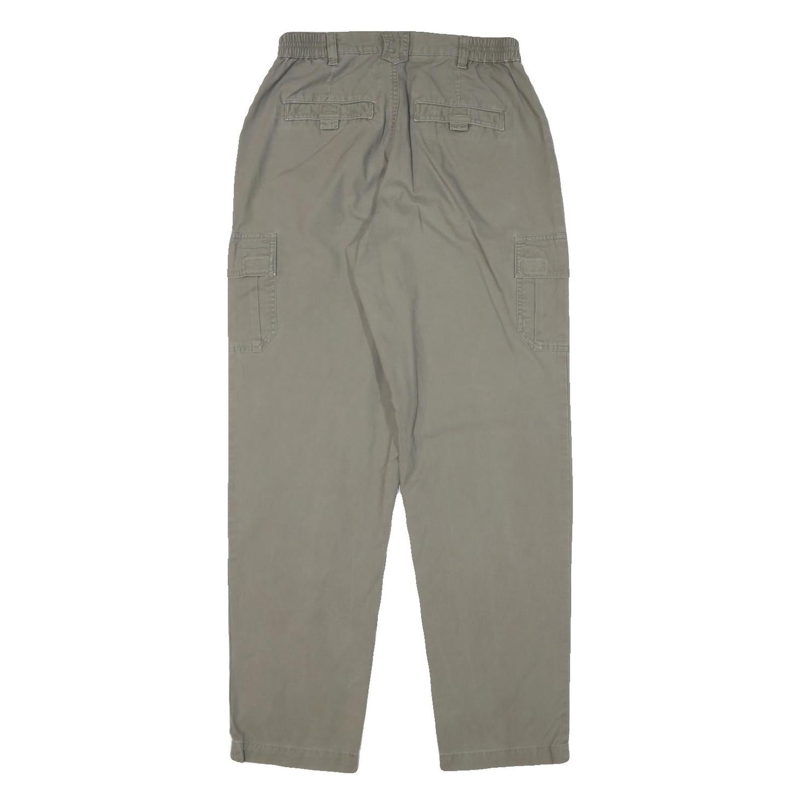 COLUMBIA Mens Relaxed Cotton Blend Khaki Trousers W26 L31 Cargo Zip Closure