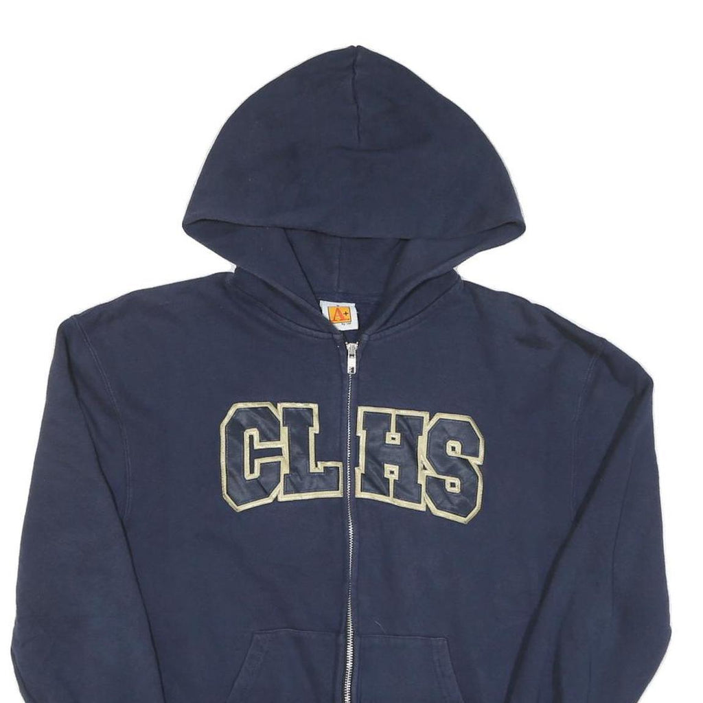Mens Navy Blue Zipped Hoodie CLHS Logo S Cotton Blend Casual Wear