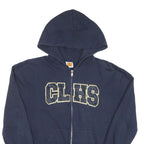 Mens Navy Blue Zipped Hoodie CLHS Logo S Cotton Blend Casual Wear