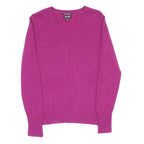 APT 9 Womens Pink Plain Cashmere Patterned V-Neck Basic Knit Jumper M Soft