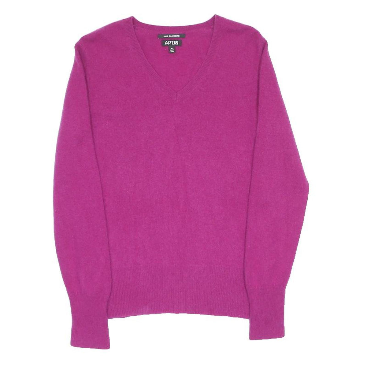 APT 9 Womens Pink Plain Cashmere Patterned V-Neck Basic Knit Jumper M Soft