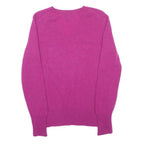 APT 9 Womens Pink Plain Cashmere Patterned V-Neck Basic Knit Jumper M Soft