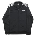 ADIDAS Mens Black & White Track Jacket M Polyester Plain Zip Sports Casual