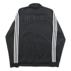ADIDAS Mens Black & White Track Jacket M Polyester Plain Zip Sports Casual