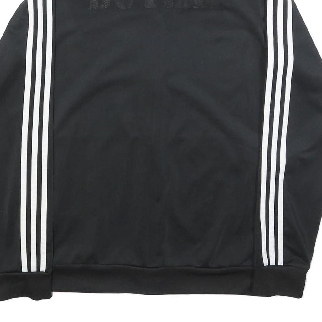 ADIDAS Mens Black & White Track Jacket M Polyester Plain Zip Sports Casual