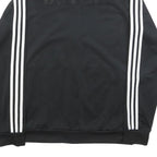ADIDAS Mens Black & White Track Jacket M Polyester Plain Zip Sports Casual
