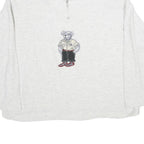 NEWPORT Womens White Bear Embroidered Plain Cotton Pullover Jumper S Casual