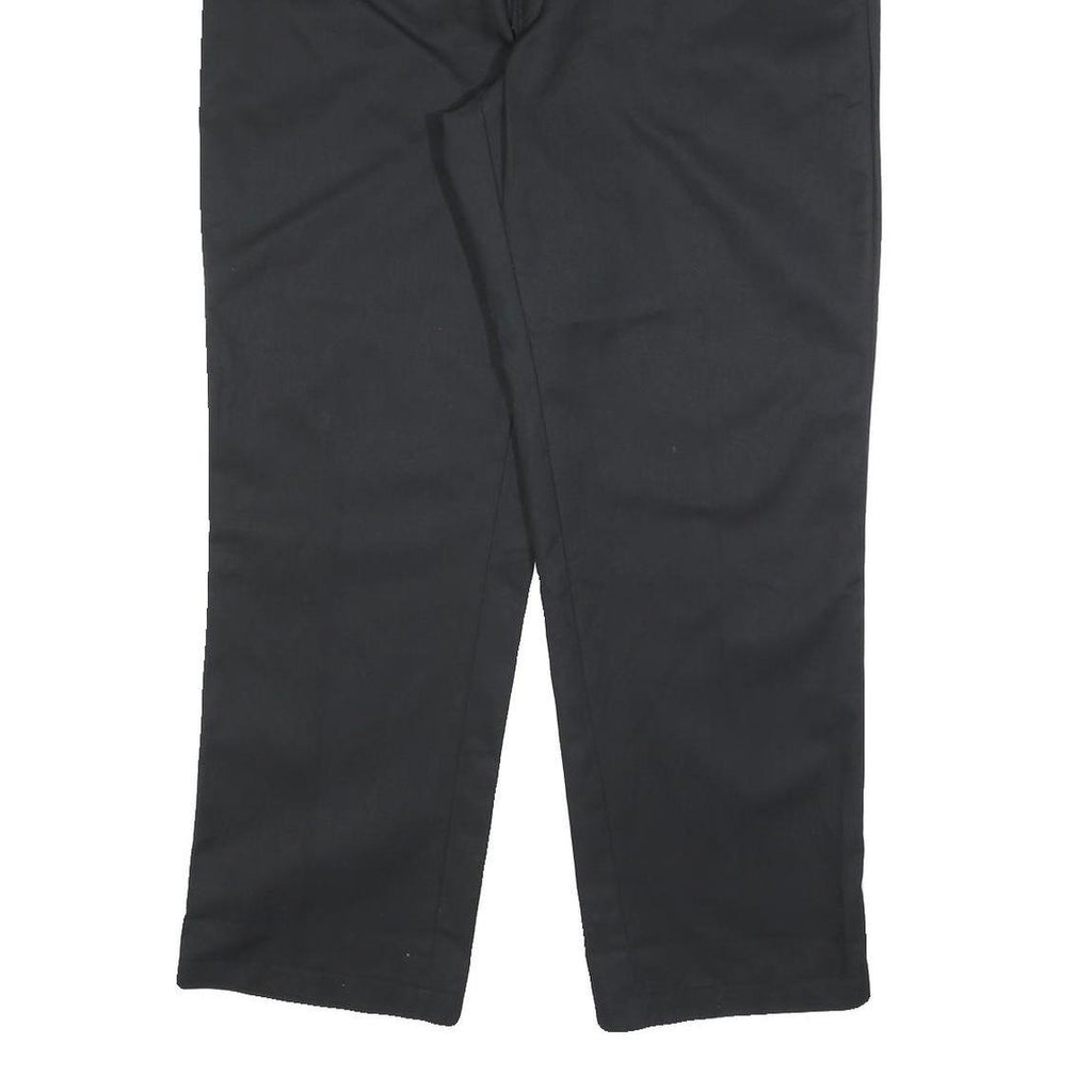 DICKIES Mens Black Cotton Blend Regular Fit Straight Trousers W40 L30 Workwear