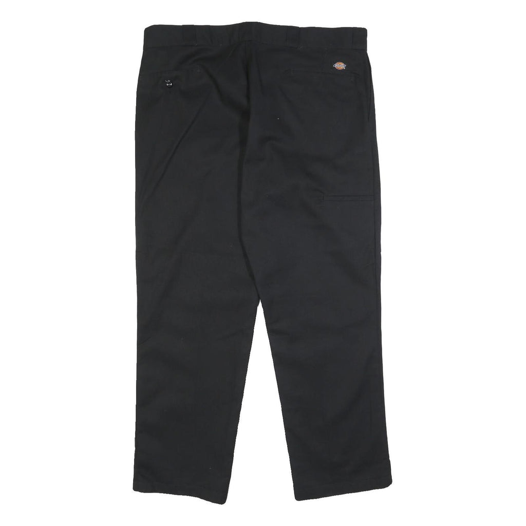 DICKIES Mens Black Cotton Blend Regular Fit Straight Trousers W40 L30 Workwear