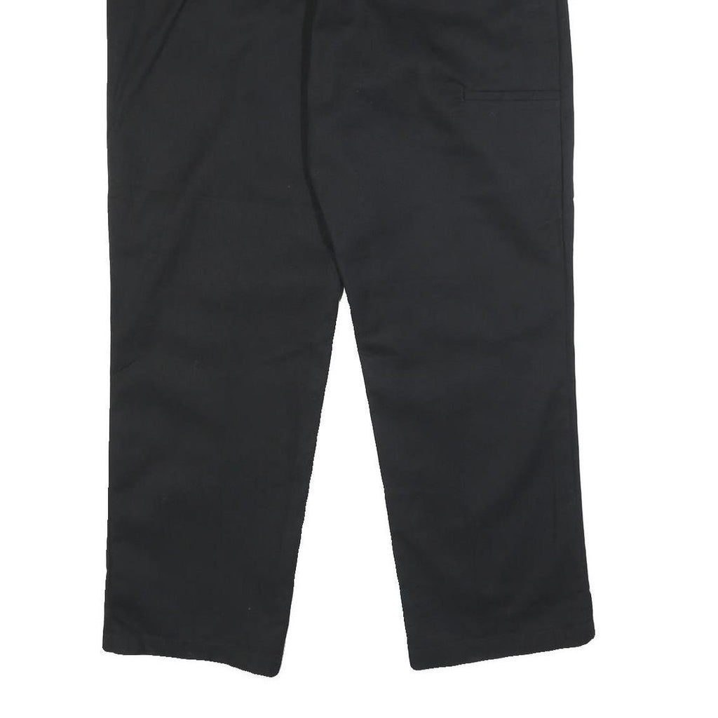 DICKIES Mens Black Cotton Blend Regular Fit Straight Trousers W40 L30 Workwear