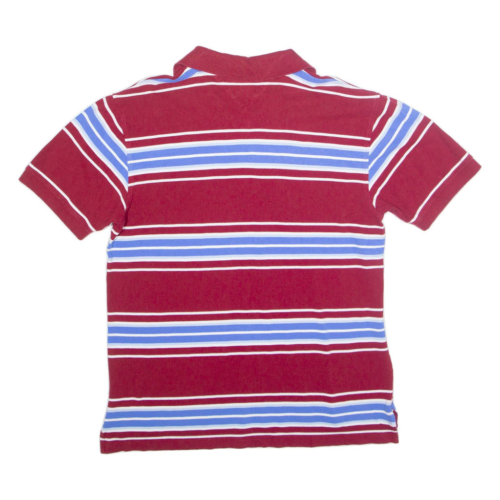 TOMMY HILFIGER Mens Polo Shirt Red Striped XL