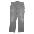 DICKIES Mens Cotton Blend Grey Regular Fit Straight Leg Trousers W36 L32