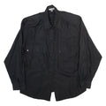 SPENGLER Womens Shirt Black Collared Long Sleeve M