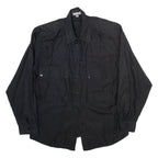 SPENGLER Womens Shirt Black Collared Long Sleeve M