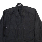 SPENGLER Womens Shirt Black Collared Long Sleeve M