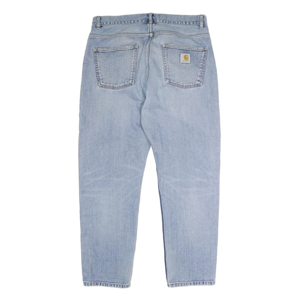CARHARTT WIP Mens Jeans Blue Regular Straight Denim Light W36 L29 Casual Wear