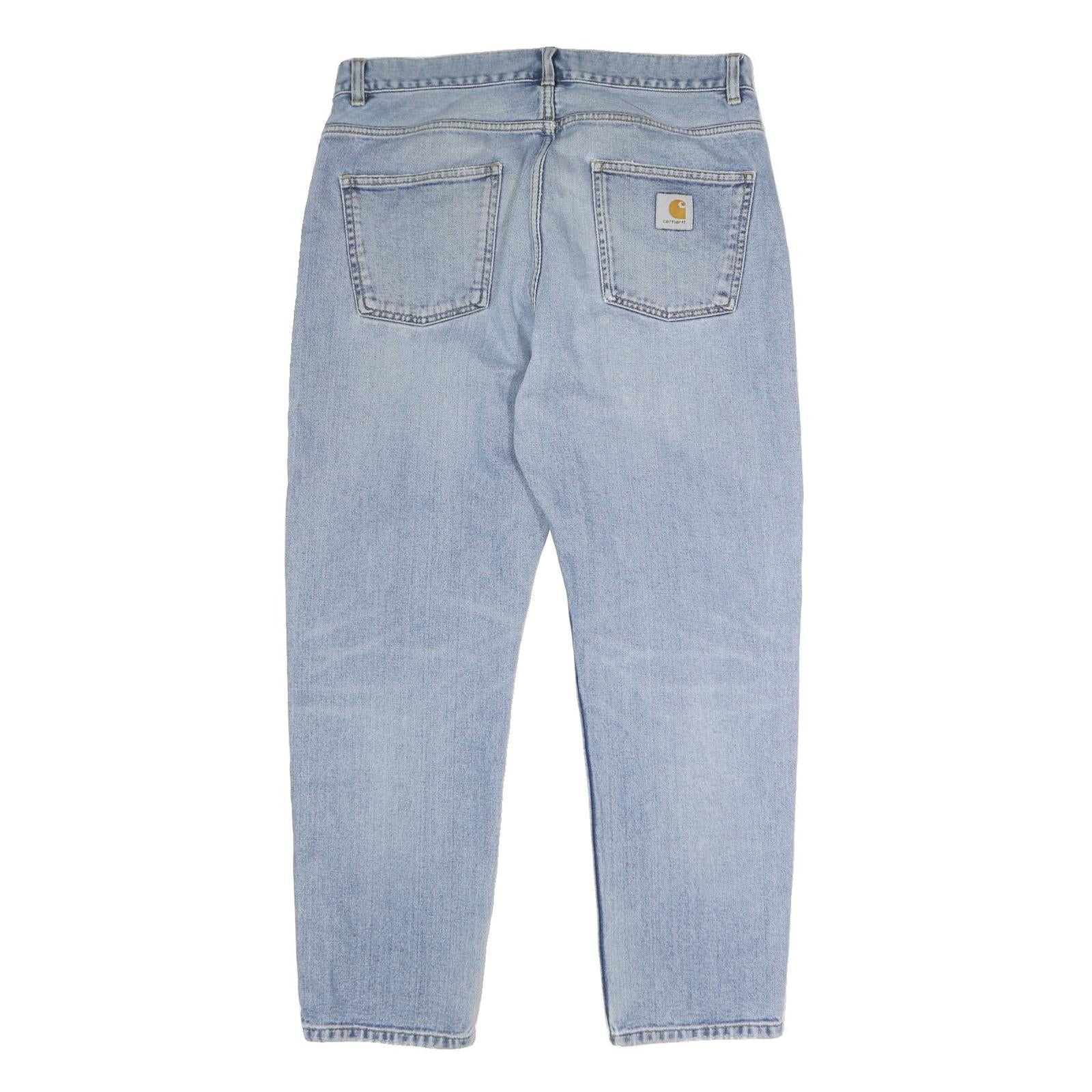 CARHARTT WIP Mens Jeans Blue Regular Straight Denim Light W36 L29 Casual Wear