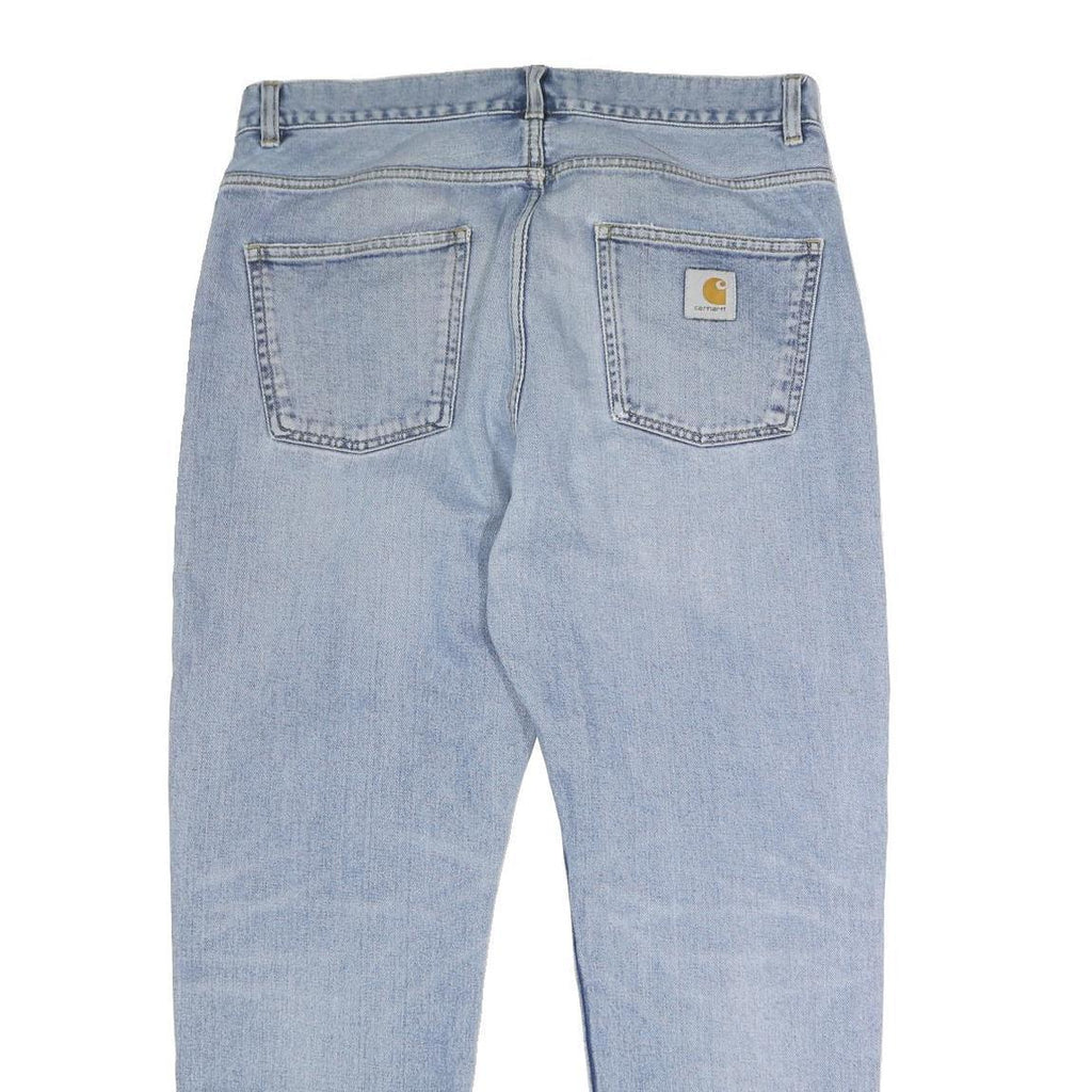 CARHARTT WIP Mens Jeans Blue Regular Straight Denim Light W36 L29 Casual Wear