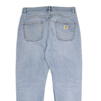 CARHARTT WIP Mens Jeans Blue Regular Straight Denim Light W36 L29 Casual Wear