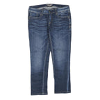 BE ROCK Womens Regular Fit Blue Denim Jeans W32 L25 Embroidered Pockets