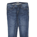 BE ROCK Womens Regular Fit Blue Denim Jeans W32 L25 Embroidered Pockets