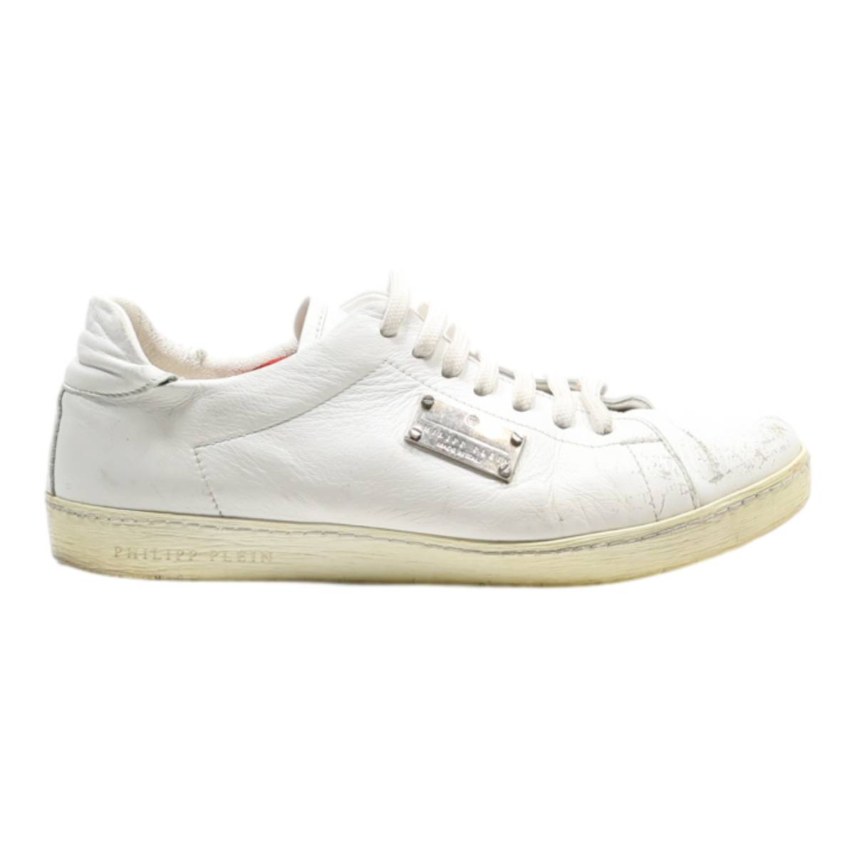 PHILIPP PLEIN Sneaker Trainers White Leather Mens UK 6