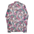 H. LIESEL Mesh Womens Printed Top Green High Neck Long Sleeve Floral S