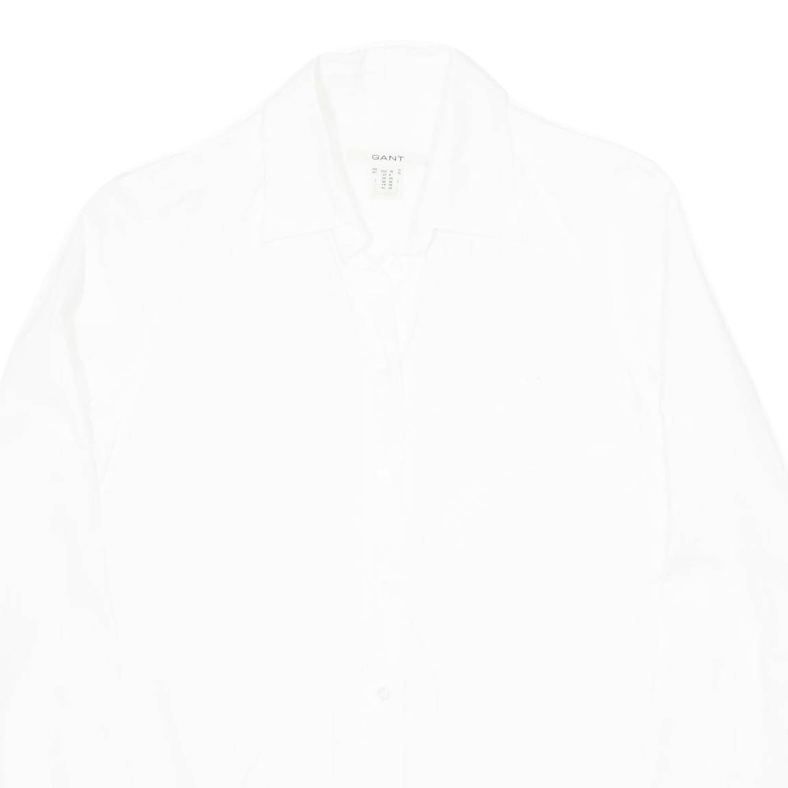 GANT Womens Plain Shirt White Long Sleeve UK 10