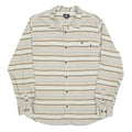 O'NEILL Mens Beige & Brown Striped Shirt XL Button Down Cotton Blend Casual
